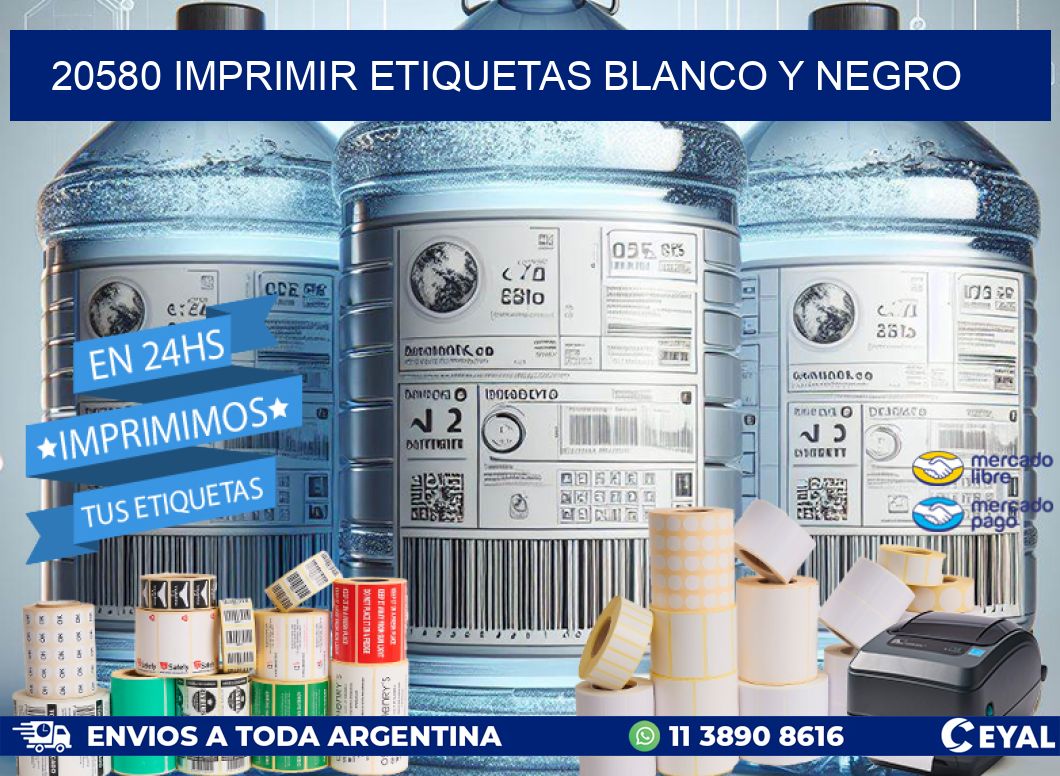 20580 imprimir etiquetas blanco y negro