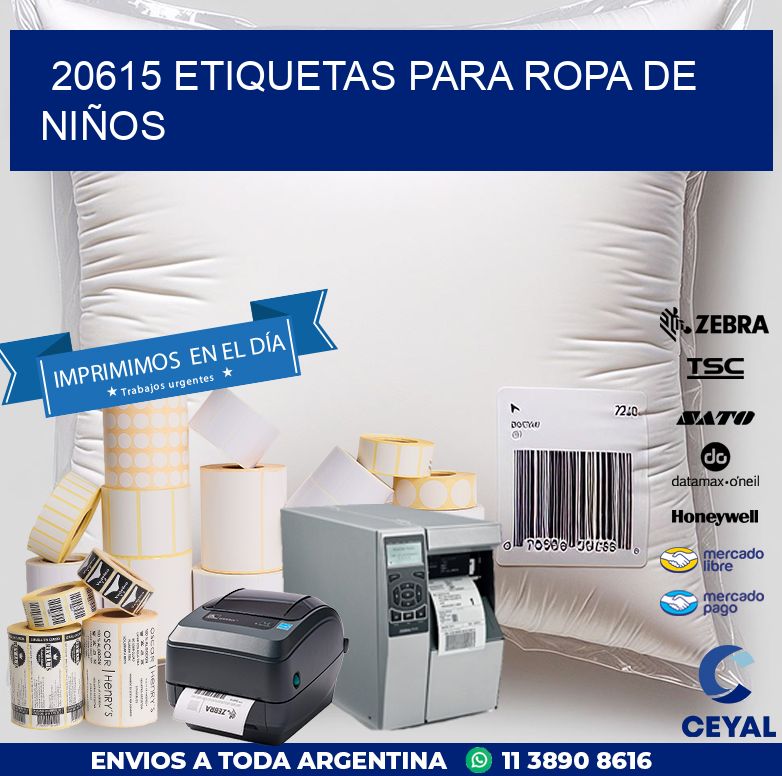 20615 ETIQUETAS PARA ROPA DE NIÑOS