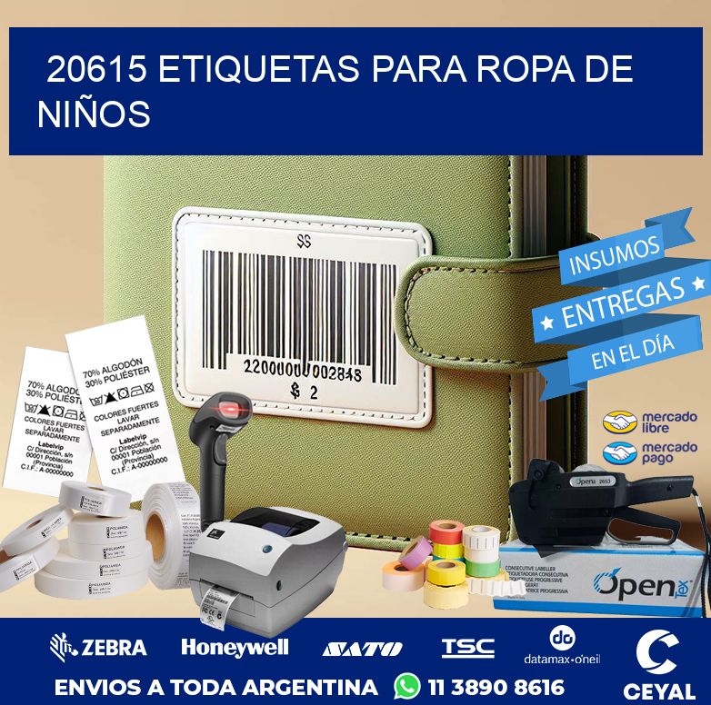 20615 ETIQUETAS PARA ROPA DE NIÑOS