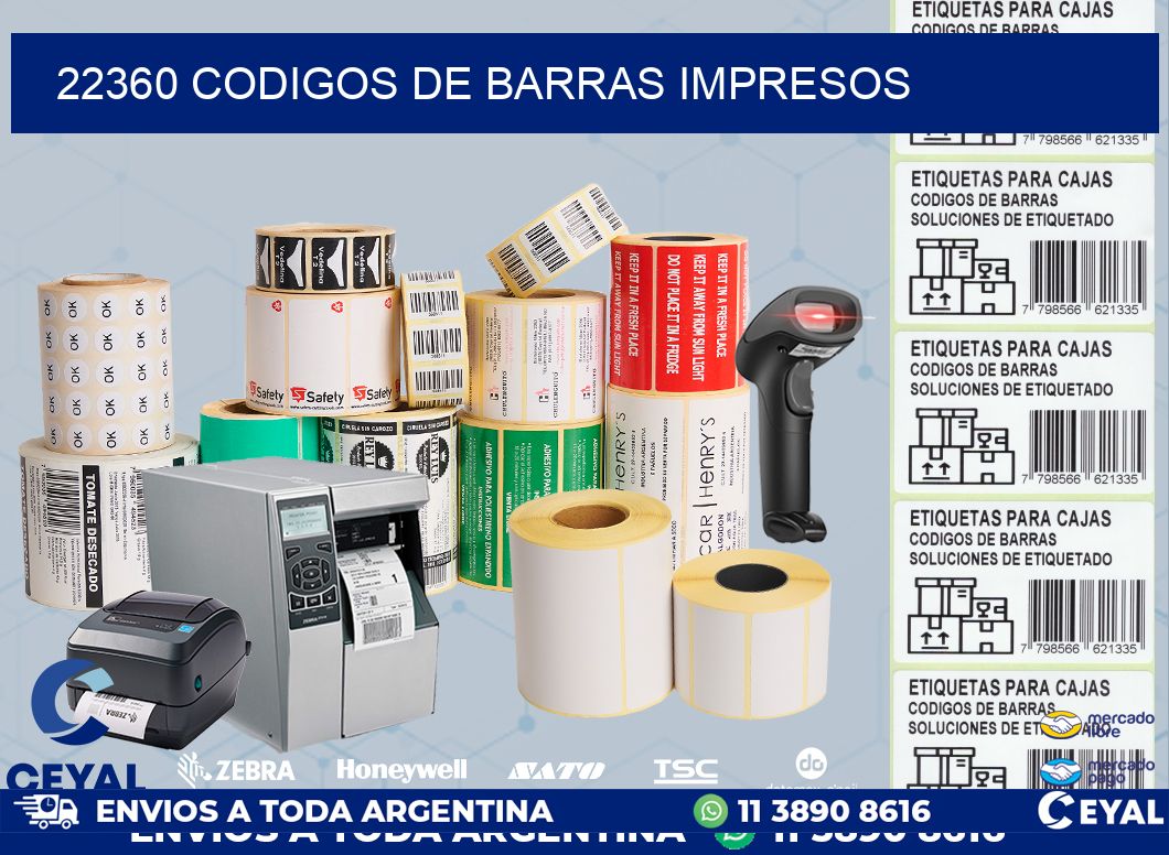 22360 codigos de barras impresos