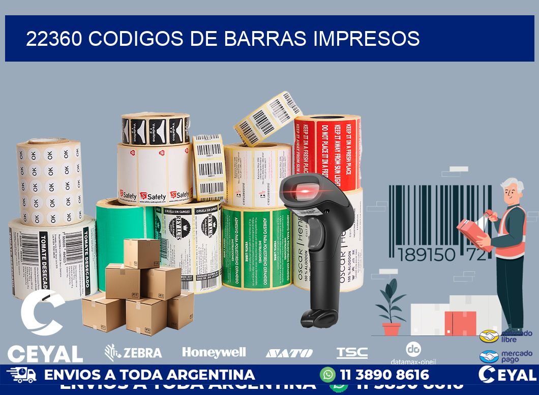 22360 codigos de barras impresos
