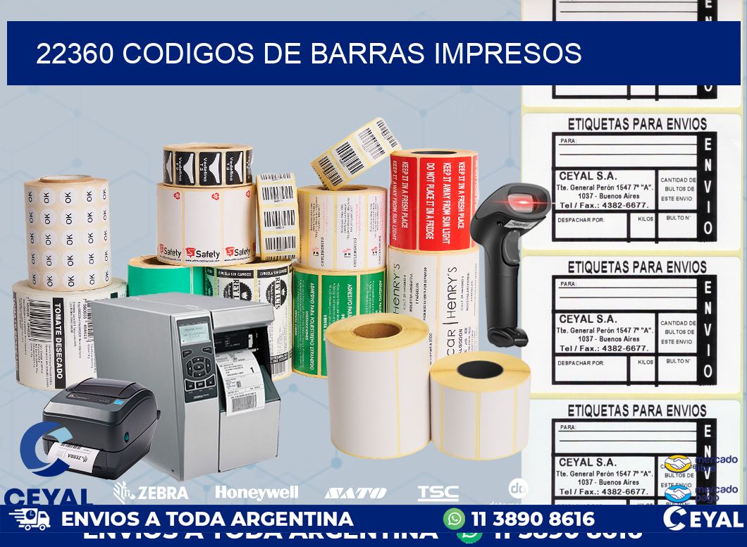 22360 codigos de barras impresos