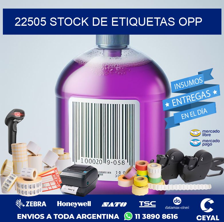 22505 STOCK DE ETIQUETAS OPP
