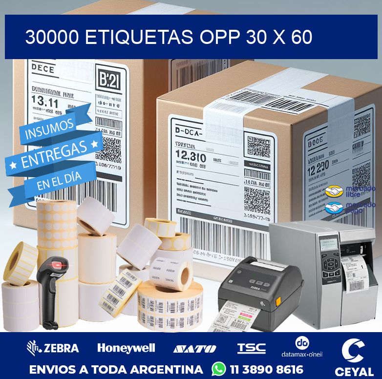 30000 ETIQUETAS OPP 30 X 60