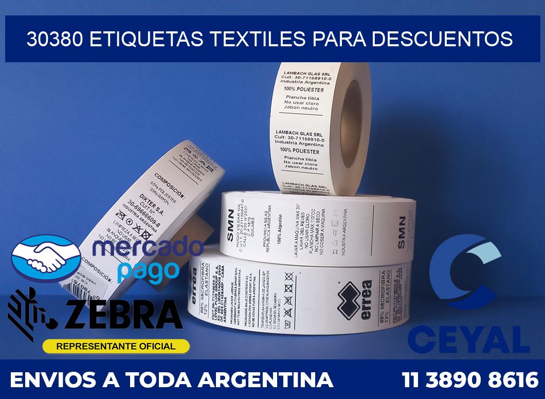30380 ETIQUETAS TEXTILES PARA DESCUENTOS