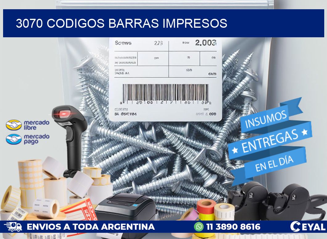 3070 CODIGOS BARRAS IMPRESOS