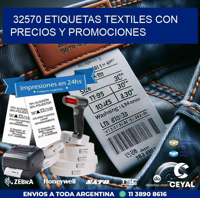 32570 ETIQUETAS TEXTILES CON PRECIOS Y PROMOCIONES