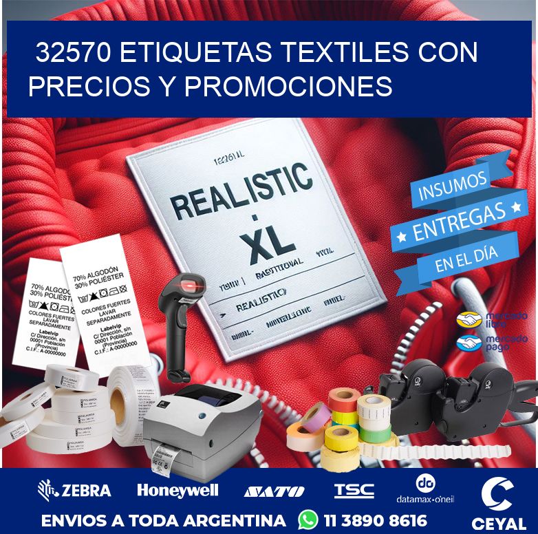 32570 ETIQUETAS TEXTILES CON PRECIOS Y PROMOCIONES