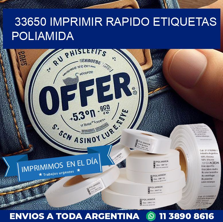 33650 IMPRIMIR RAPIDO ETIQUETAS POLIAMIDA