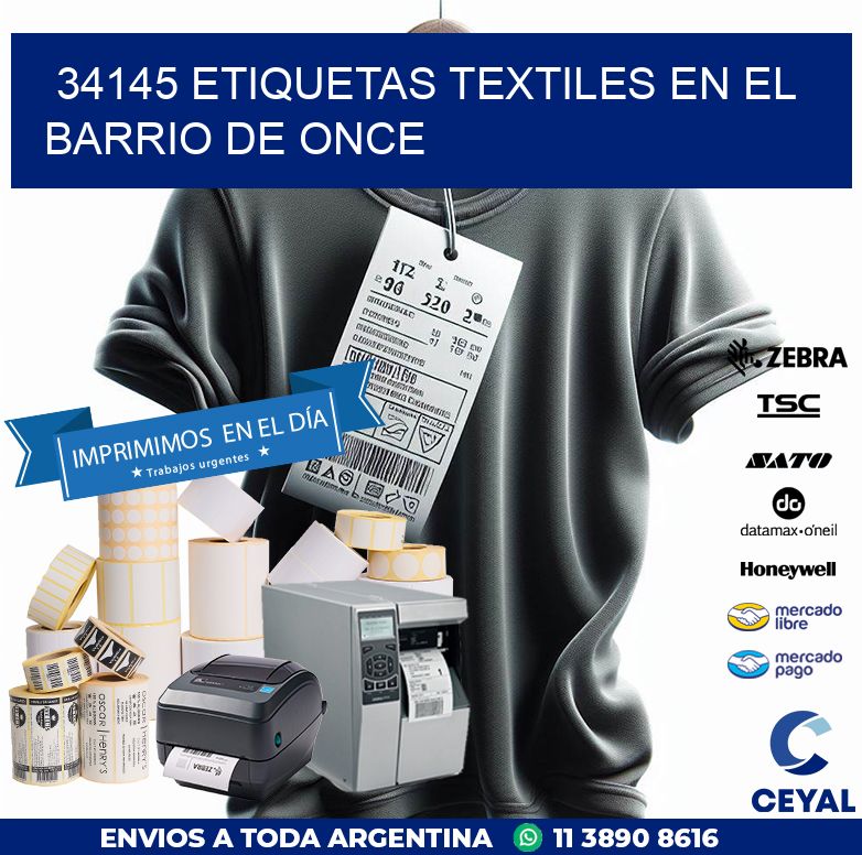 34145 ETIQUETAS TEXTILES EN EL BARRIO DE ONCE