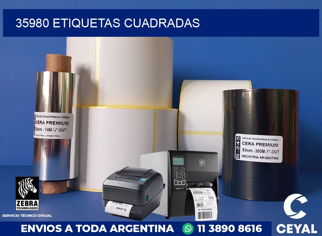 35980 Etiquetas cuadradas