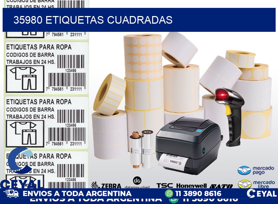 35980 Etiquetas cuadradas