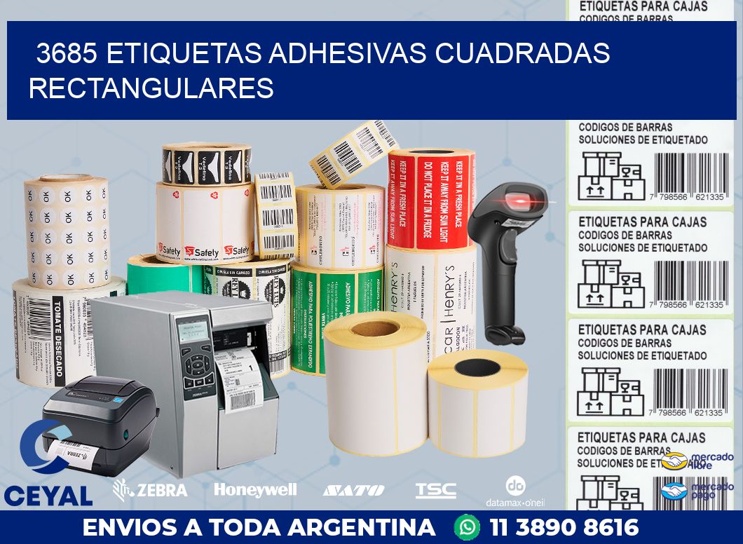 3685 ETIQUETAS ADHESIVAS CUADRADAS RECTANGULARES