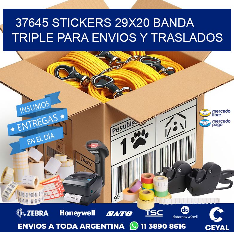37645 STICKERS 29X20 BANDA TRIPLE PARA ENVIOS Y TRASLADOS