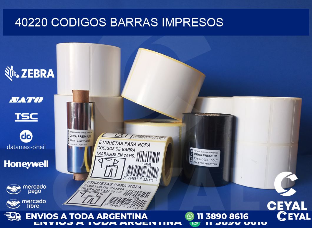 40220 CODIGOS BARRAS IMPRESOS