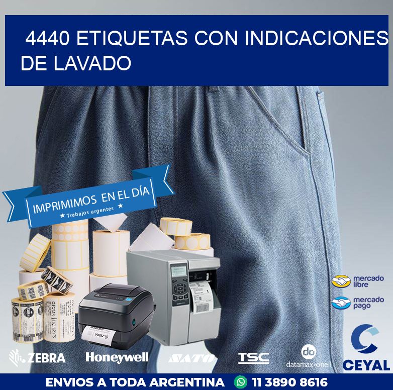 4440 ETIQUETAS CON INDICACIONES DE LAVADO