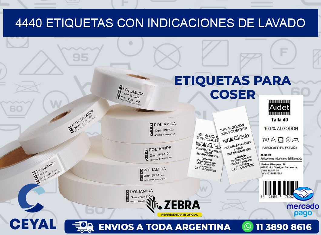4440 ETIQUETAS CON INDICACIONES DE LAVADO