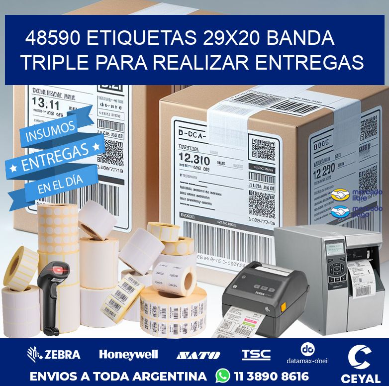 48590 ETIQUETAS 29X20 BANDA TRIPLE PARA REALIZAR ENTREGAS