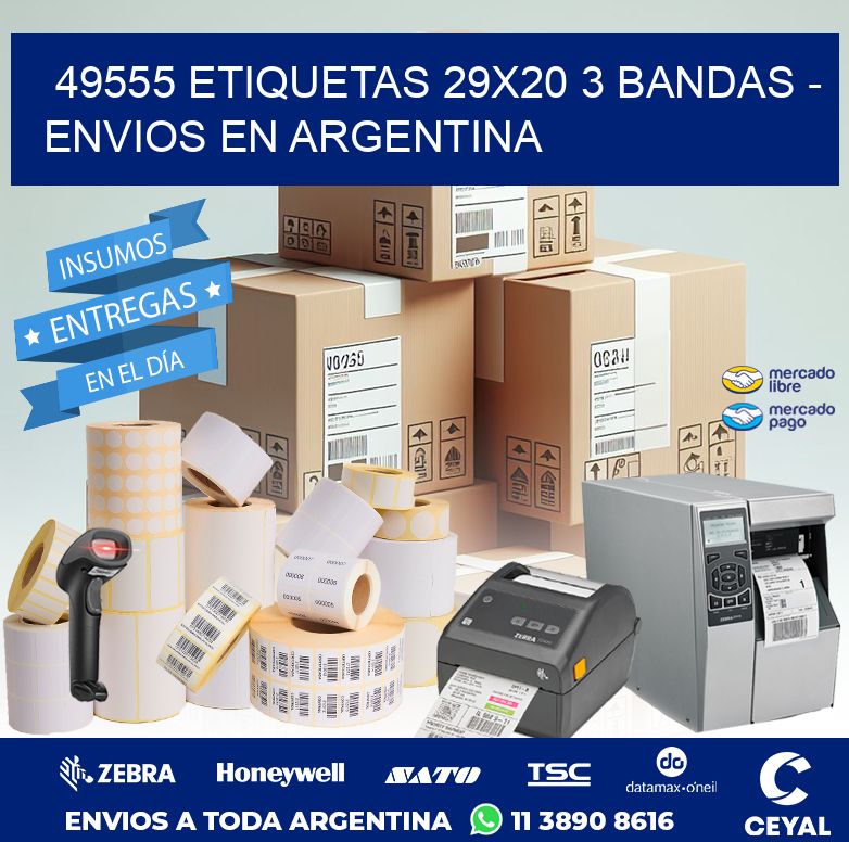 49555 ETIQUETAS 29X20 3 BANDAS - ENVIOS EN ARGENTINA