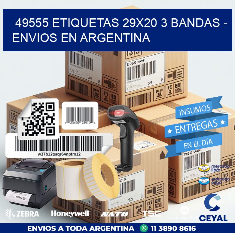 49555 ETIQUETAS 29X20 3 BANDAS - ENVIOS EN ARGENTINA
