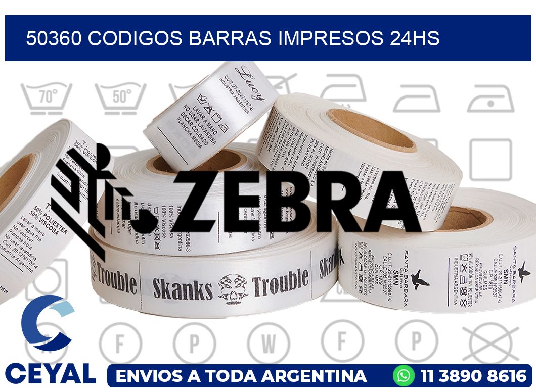 50360 codigos barras impresos 24hs