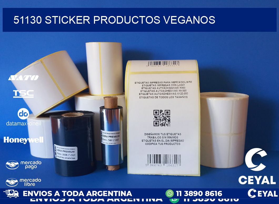 51130 STICKER PRODUCTOS VEGANOS