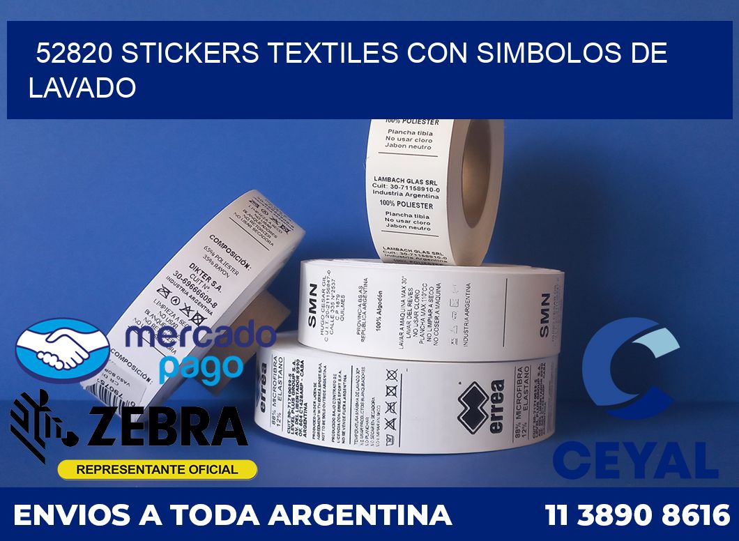 52820 STICKERS TEXTILES CON SIMBOLOS DE LAVADO