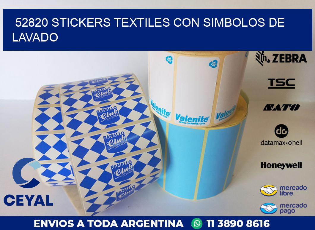 52820 STICKERS TEXTILES CON SIMBOLOS DE LAVADO