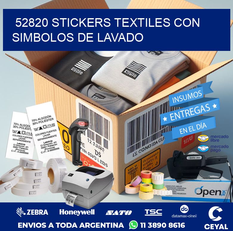 52820 STICKERS TEXTILES CON SIMBOLOS DE LAVADO