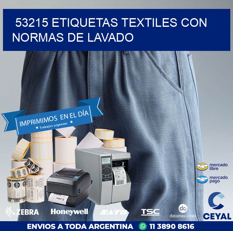 53215 ETIQUETAS TEXTILES CON NORMAS DE LAVADO