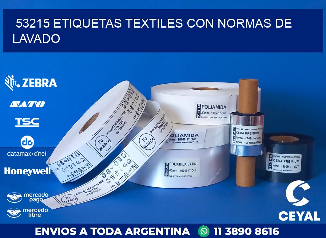 53215 ETIQUETAS TEXTILES CON NORMAS DE LAVADO