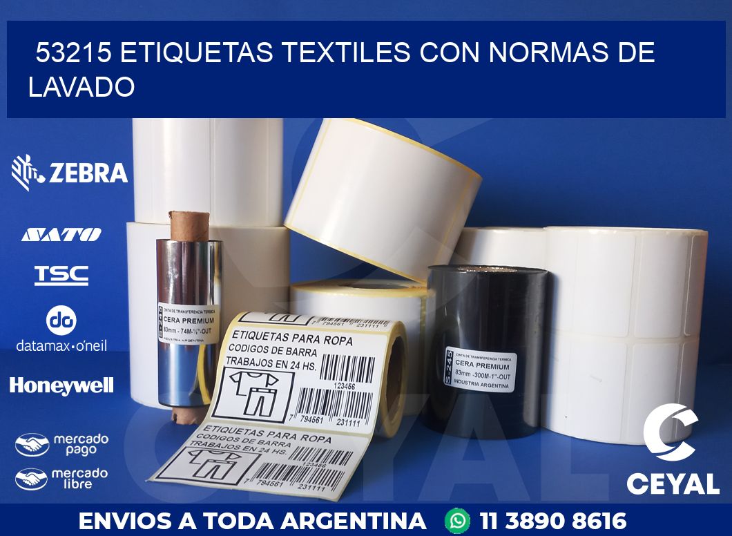 53215 ETIQUETAS TEXTILES CON NORMAS DE LAVADO