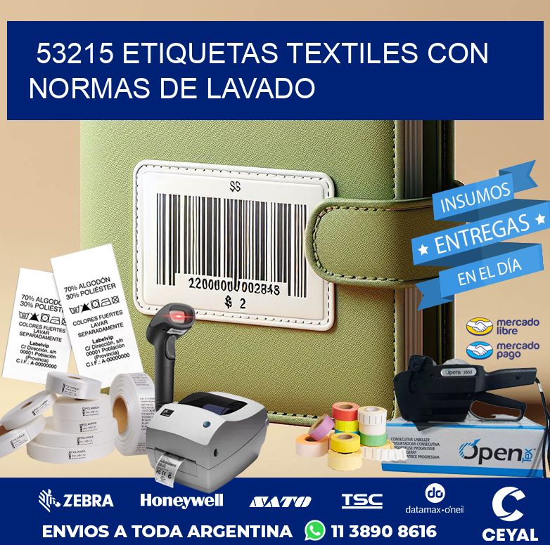 53215 ETIQUETAS TEXTILES CON NORMAS DE LAVADO