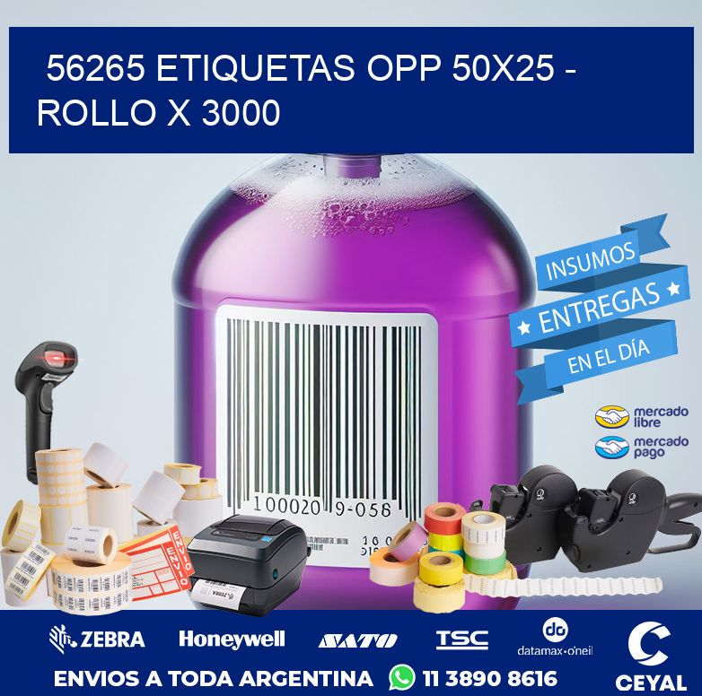 56265 ETIQUETAS OPP 50X25 - ROLLO X 3000