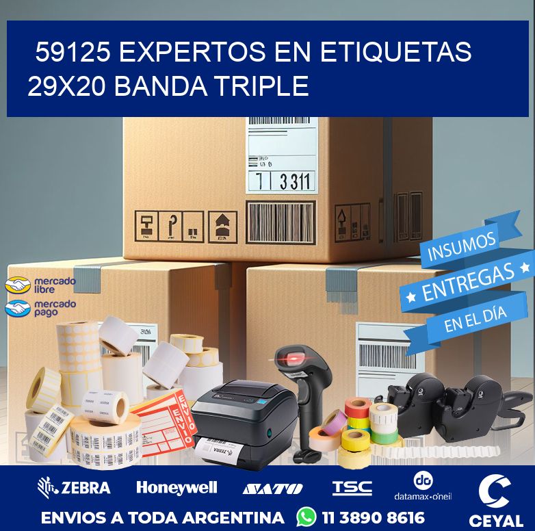 59125 EXPERTOS EN ETIQUETAS 29X20 BANDA TRIPLE