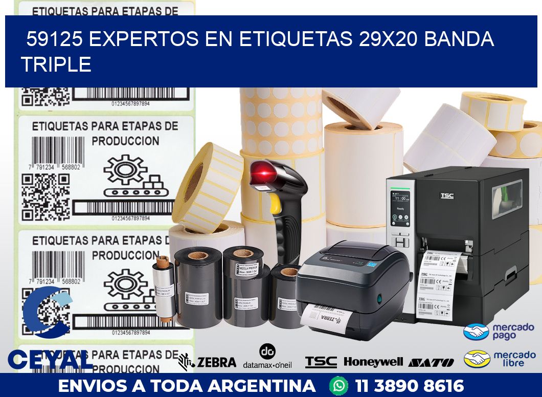 59125 EXPERTOS EN ETIQUETAS 29X20 BANDA TRIPLE