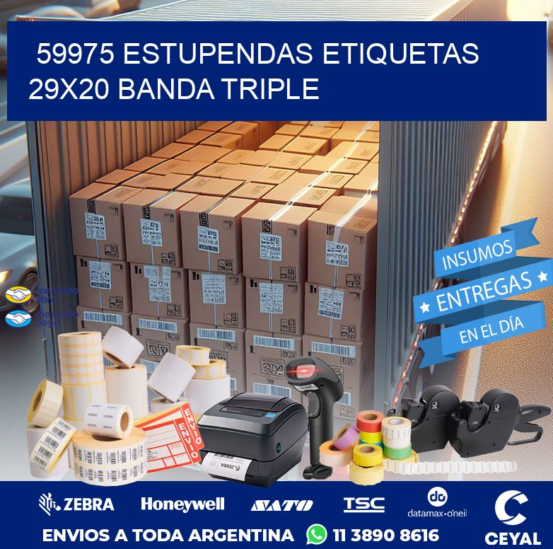 59975 ESTUPENDAS ETIQUETAS 29X20 BANDA TRIPLE