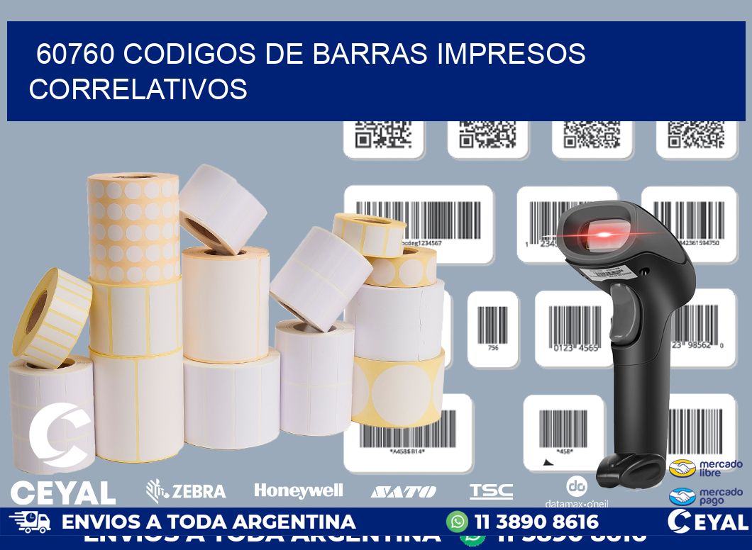 60760 codigos de barras impresos correlativos
