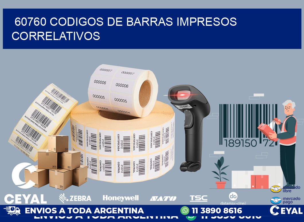 60760 codigos de barras impresos correlativos