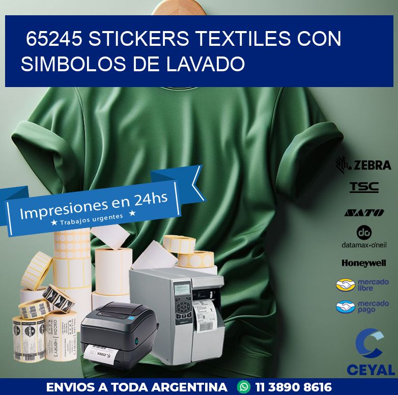 65245 STICKERS TEXTILES CON SIMBOLOS DE LAVADO
