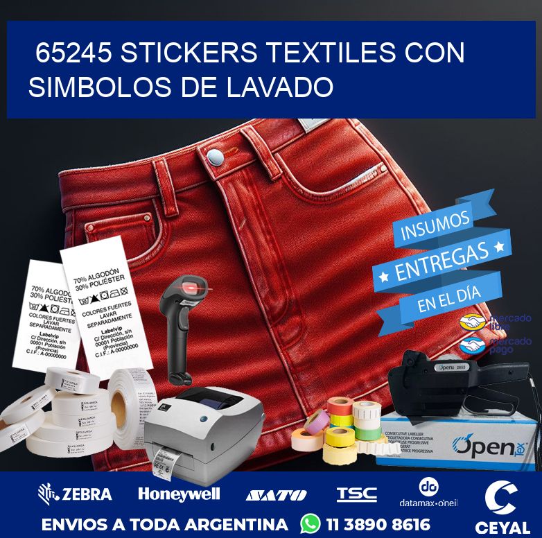 65245 STICKERS TEXTILES CON SIMBOLOS DE LAVADO