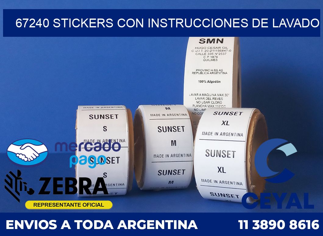 67240 STICKERS CON INSTRUCCIONES DE LAVADO