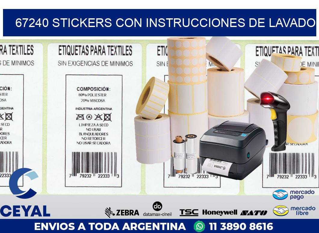 67240 STICKERS CON INSTRUCCIONES DE LAVADO