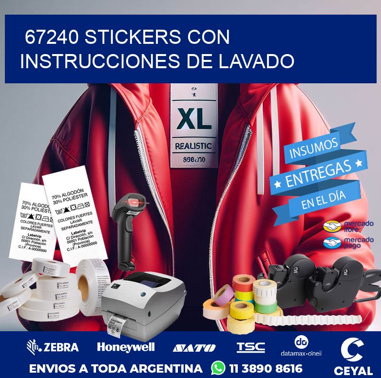 67240 STICKERS CON INSTRUCCIONES DE LAVADO