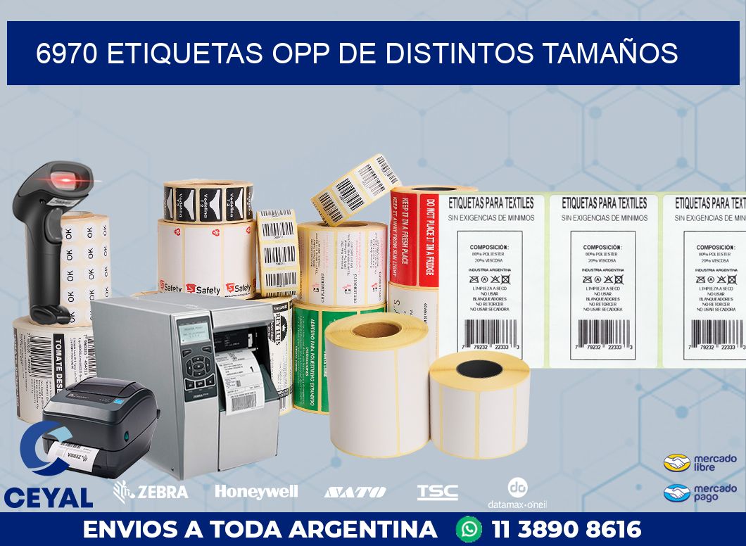 6970 ETIQUETAS OPP DE DISTINTOS TAMAÑOS