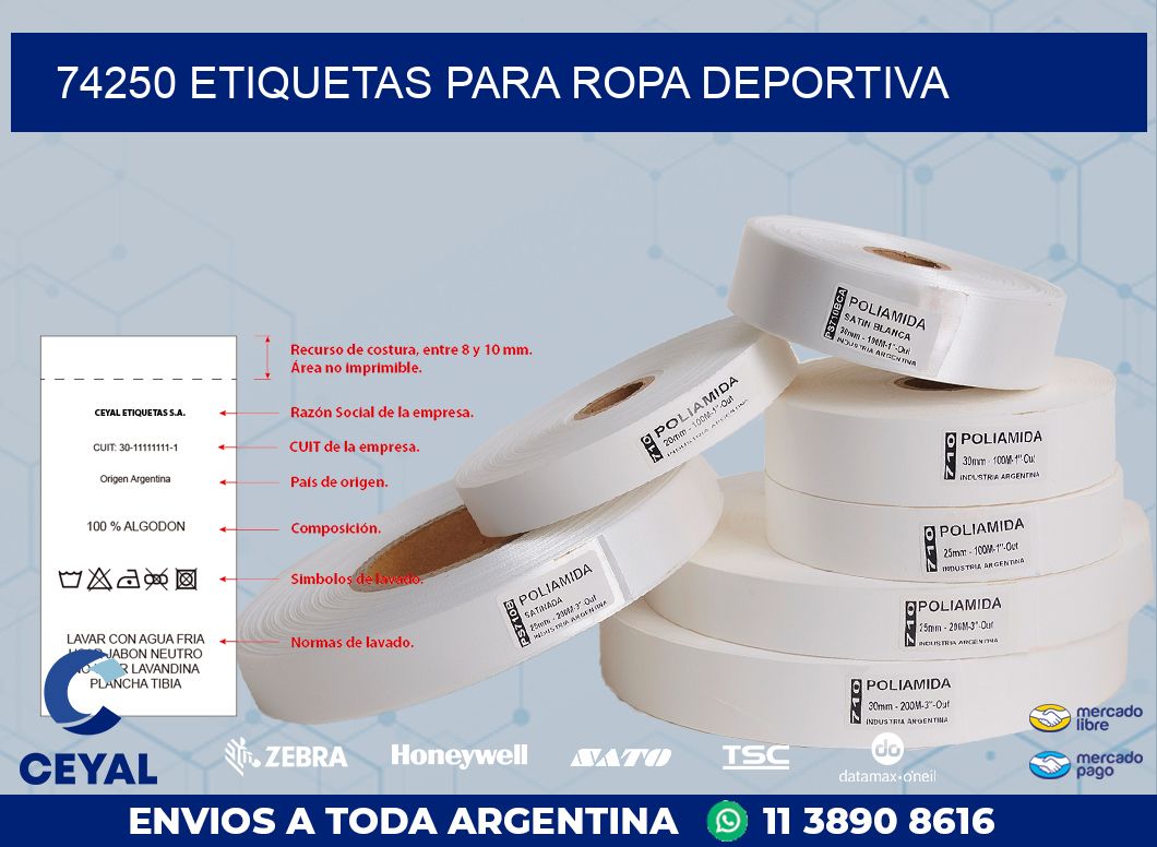 74250 ETIQUETAS PARA ROPA DEPORTIVA