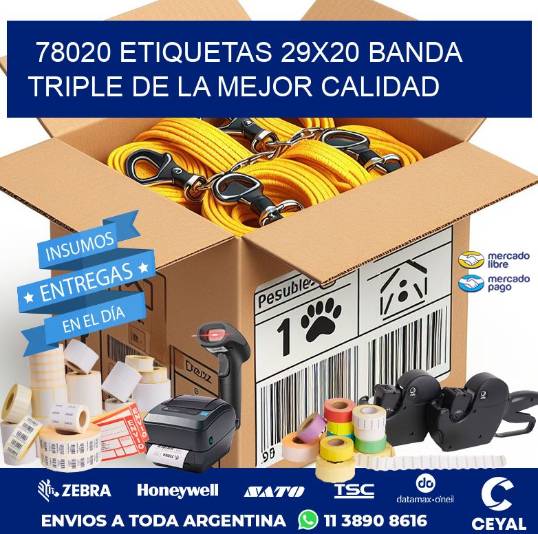 78020 ETIQUETAS 29X20 BANDA TRIPLE DE LA MEJOR CALIDAD