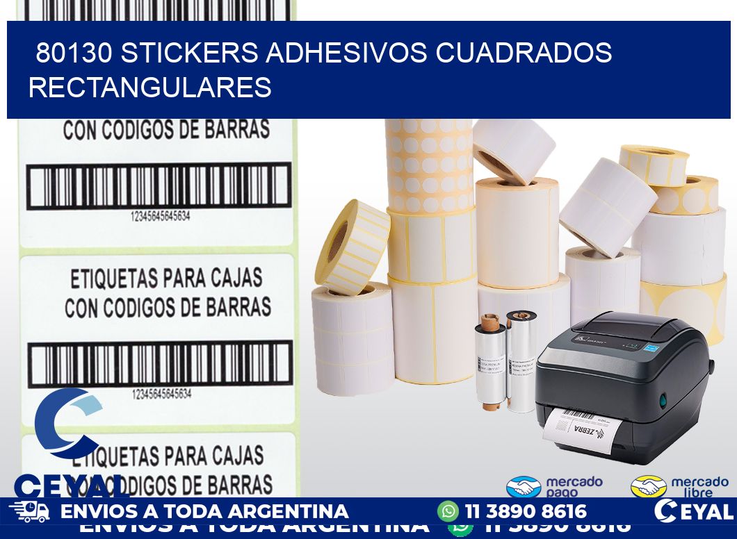 80130 stickers adhesivos cuadrados rectangulares