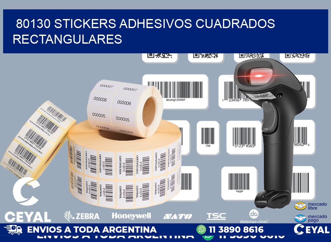 80130 stickers adhesivos cuadrados rectangulares