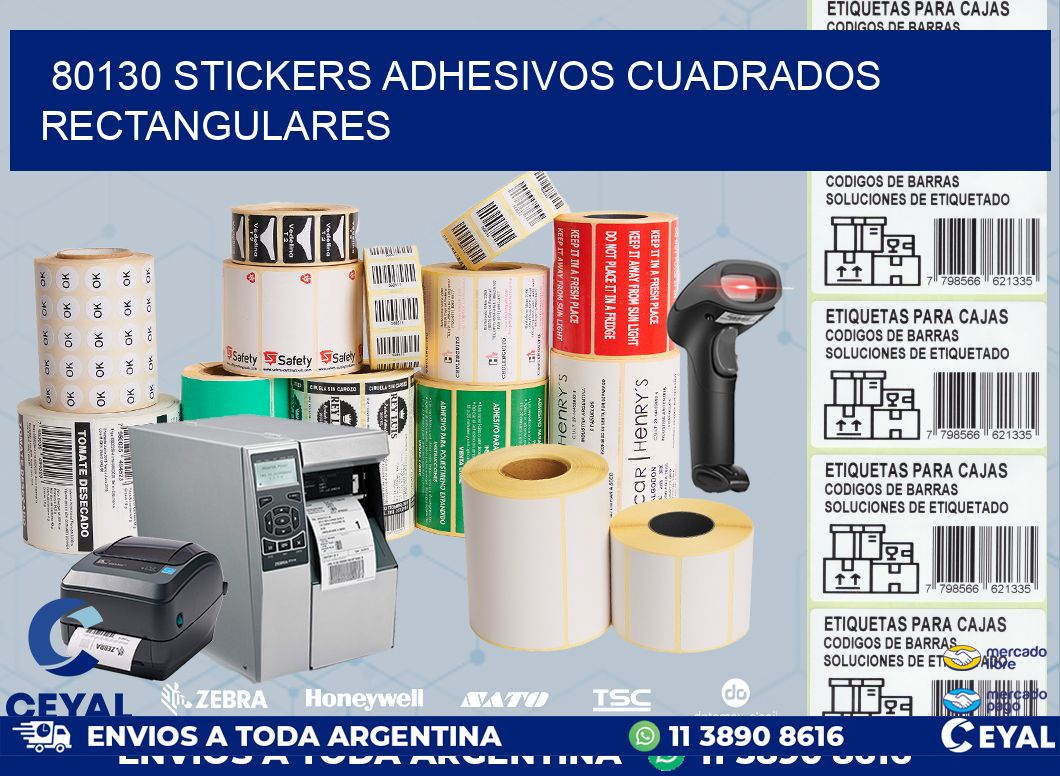 80130 stickers adhesivos cuadrados rectangulares